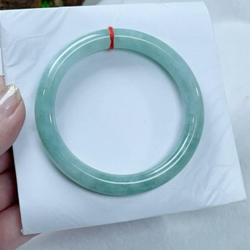 《Always9168輕奢珠寶》A31天然緬甸A貨翡翠手鐲圓條果凍綠漸層美鐲-細節圖2