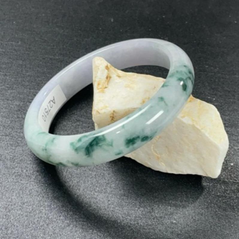 《Always9168輕奢珠寶》J78天然緬甸A貨翡翠手鐲紫羅蘭飄花57mm平安鐲正圈台證-細節圖2