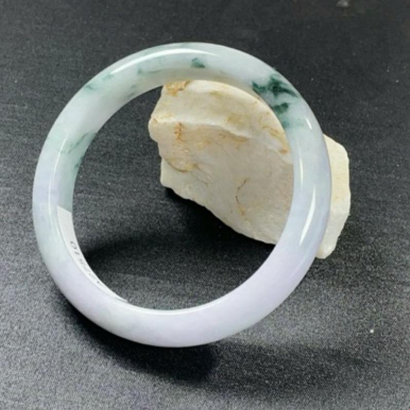 《Always9168輕奢珠寶》J78天然緬甸A貨翡翠手鐲紫羅蘭飄花57mm平安鐲正圈台證-細節圖4