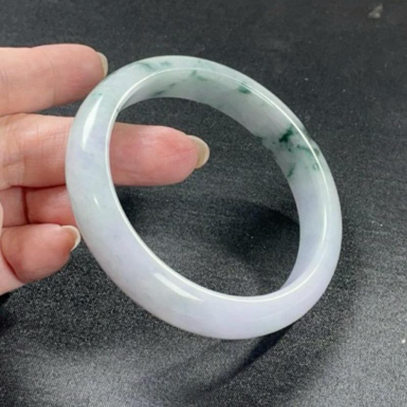 《Always9168輕奢珠寶》J78天然緬甸A貨翡翠手鐲紫羅蘭飄花57mm平安鐲正圈台證-細節圖5