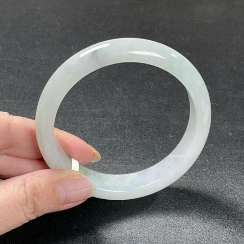 《Always9168輕奢珠寶》A75天然緬甸A貨翡翠手鐲冰粉膠飄花平安鐲59mm台證-細節圖2