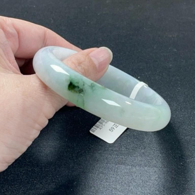 《Always9168輕奢珠寶》A75天然緬甸A貨翡翠手鐲冰粉膠飄花平安鐲59mm台證-細節圖5