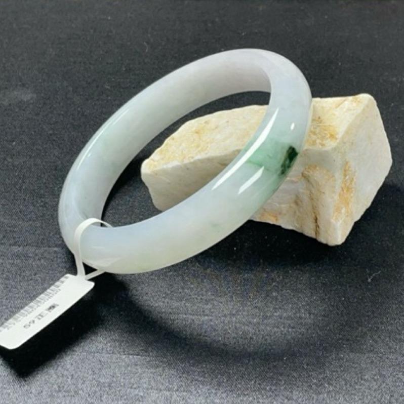 《Always9168輕奢珠寶》A75天然緬甸A貨翡翠手鐲冰粉膠飄花平安鐲59mm台證-細節圖9