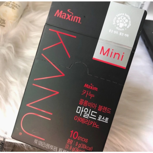 韓國 KANU 美式黑咖啡 0.9g*10條 孔劉咖啡 maxim
