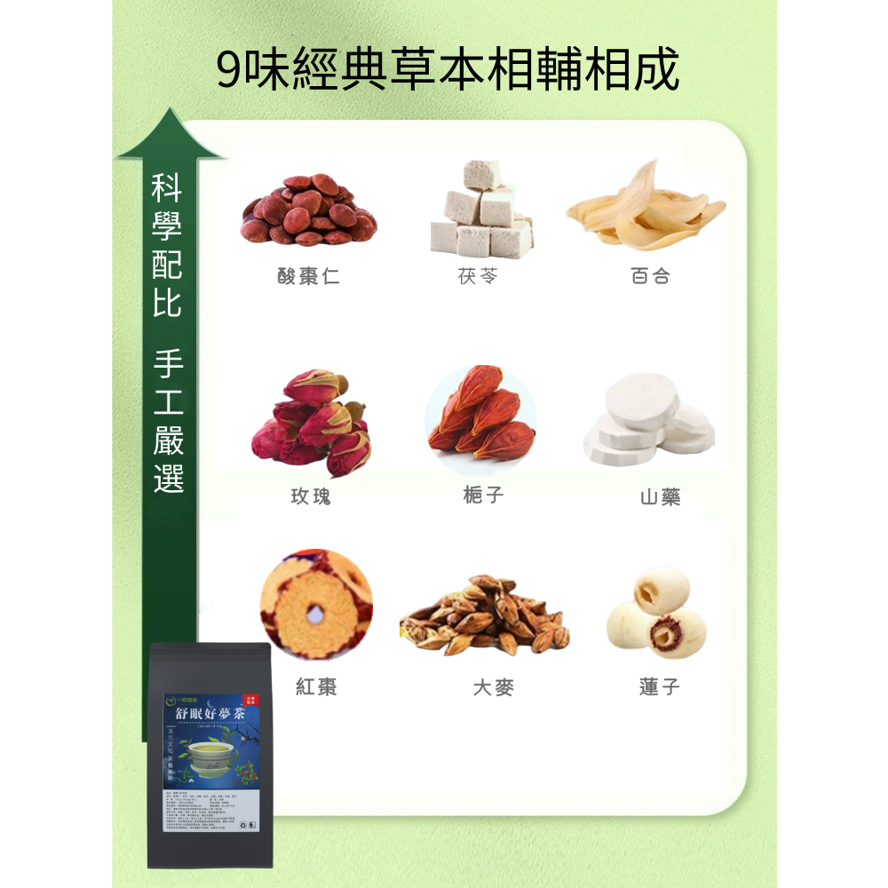 晚安茶 好夢舒眠茶 酸棗仁 好夢茶 安神 多夢茶 山藥 茯苓 百合 蓮子 青春 美麗-細節圖2