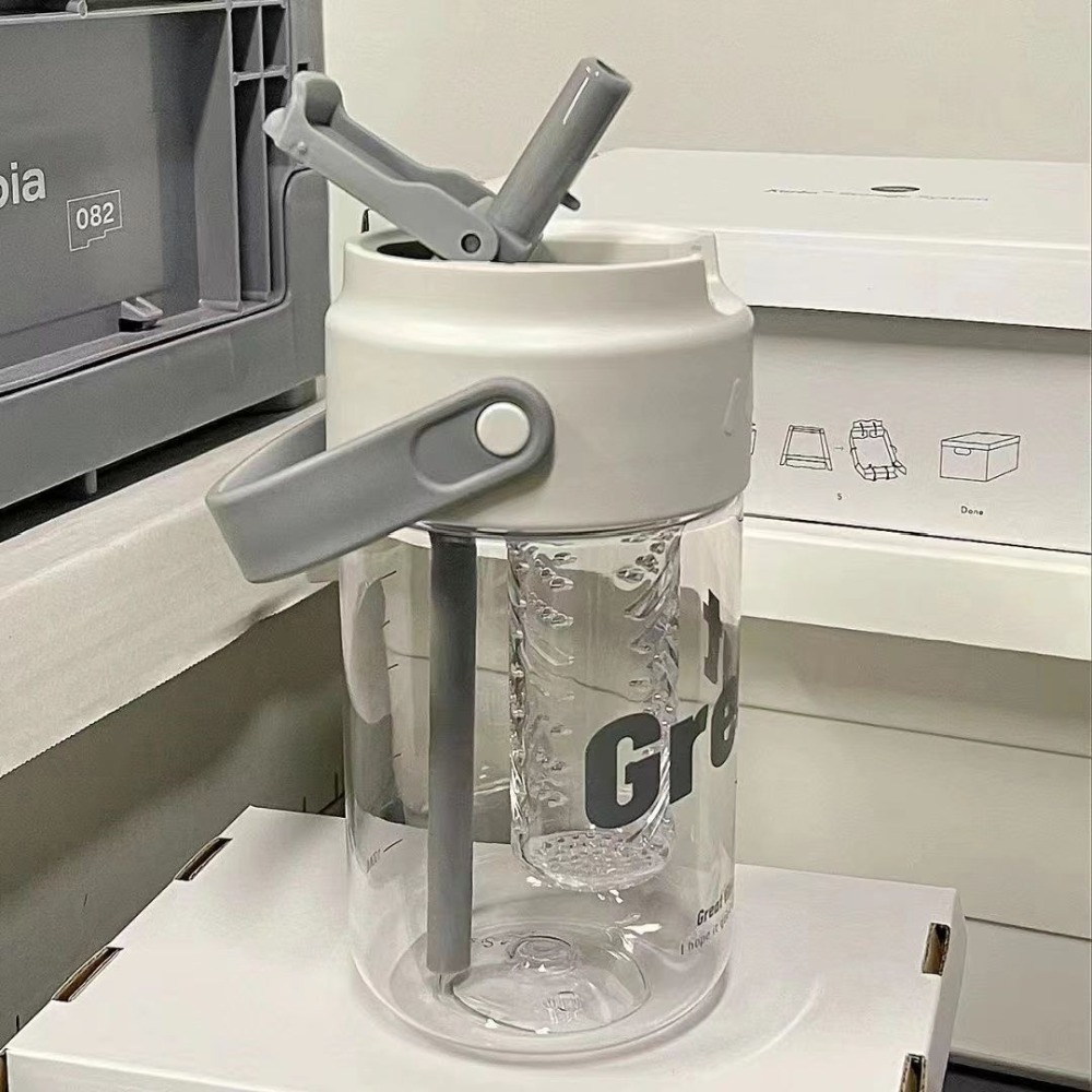 茶杯 獨立茶倉 800ml 水果茶杯 水杯直飲吸管 便攜提手 ins風格 人氣 顏值水杯-規格圖7