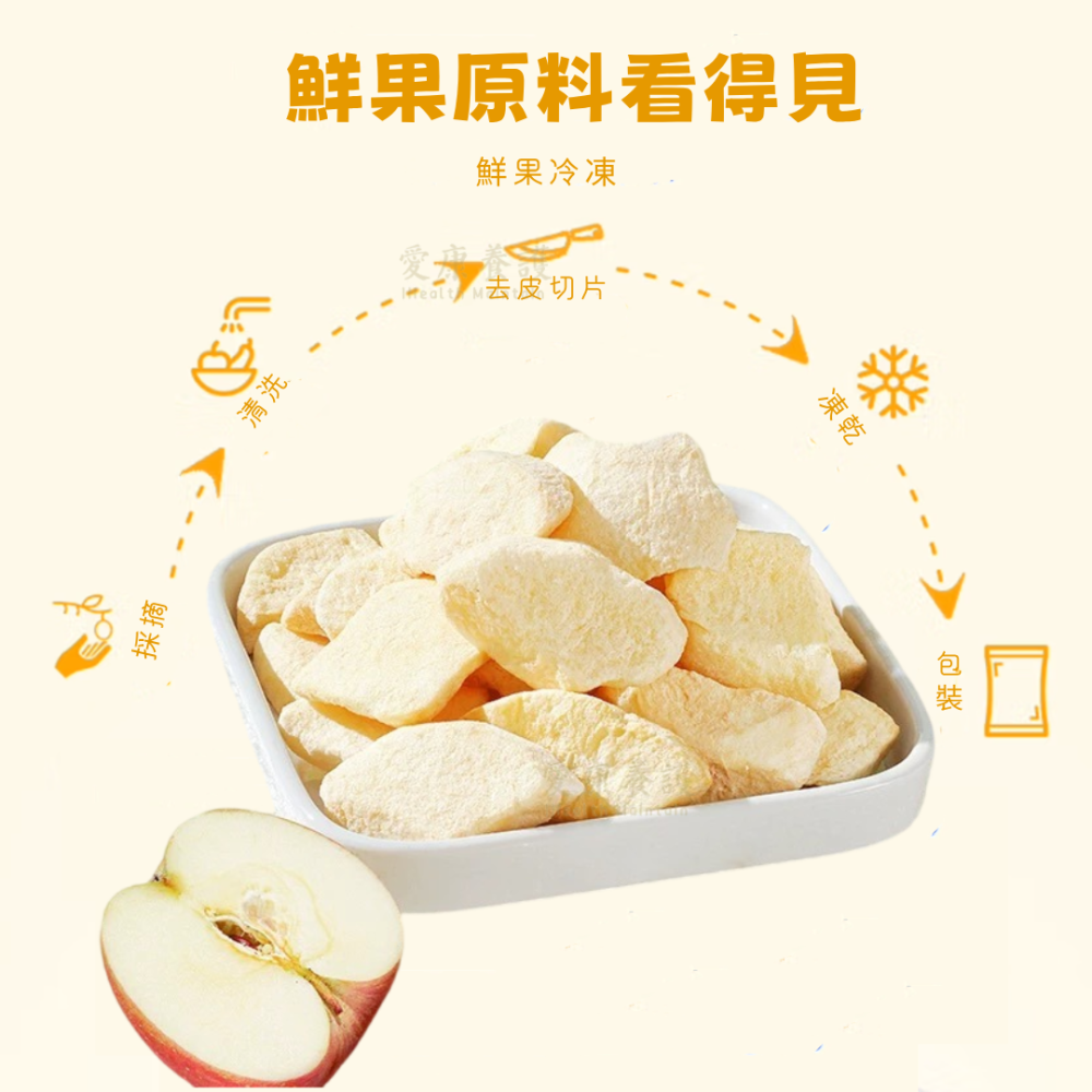 一然健康 蘋果乾 果乾 水果乾 蘋果凍乾 蘋果果乾 無糖水果乾 天然果乾 果蔬脆 綜合果乾 水果凍乾 無添加-細節圖2