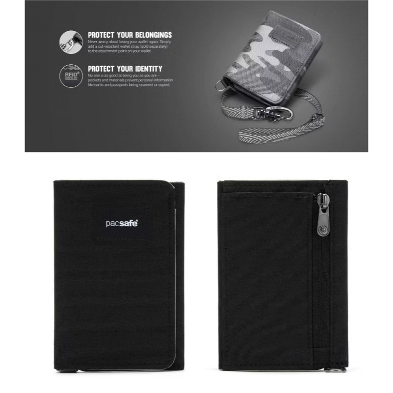 【澳洲 Pacsafe】送》RFID 防盜 三折錢包 防偷防搶 皮包 皮夾 短夾 證件 信用卡夾 11005130-細節圖2