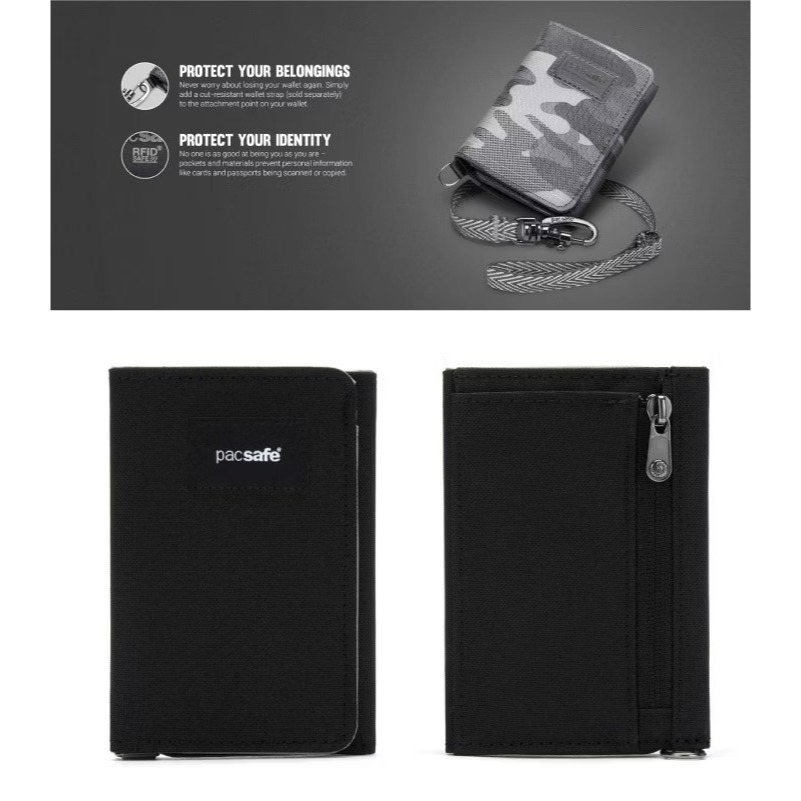 【澳洲 Pacsafe】送》RFID 防盜 三折錢包 防偷防搶 皮包 皮夾 短夾 證件 信用卡夾 11005130-細節圖2
