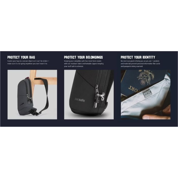 【Pacsafe】送》防盜斜背包 2.5L V Action 胸包 手機護照包 側背包 防偷防搶 皮包 60161658-細節圖8