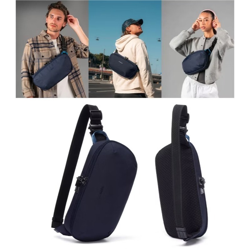 【Pacsafe】送》防盜斜肩背包 5L V RFID 胸包 防偷防搶護照包 隨身平板包 側背包 腰包 30615658-細節圖2