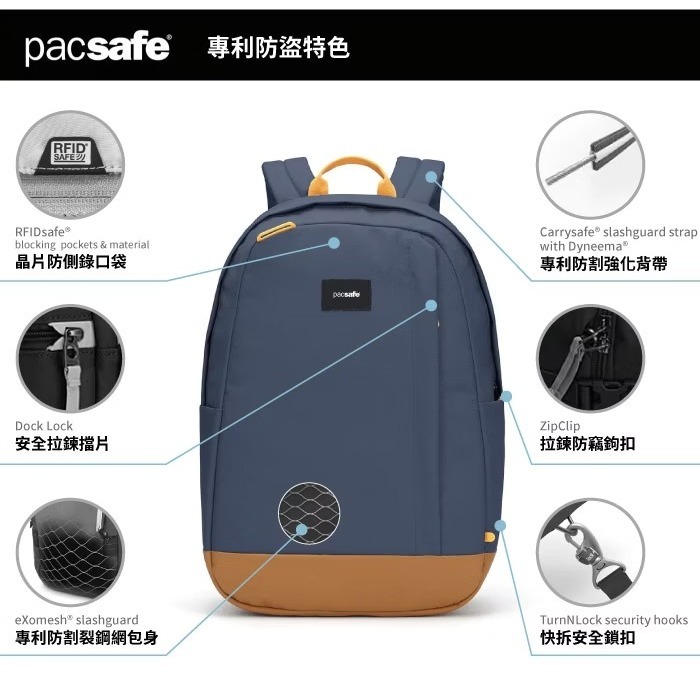 【澳洲 Pacsafe】送》防盜後背包 25L Go 16吋筆電 防搶防偷 電腦背包 健行背包 書包 35115651-細節圖4