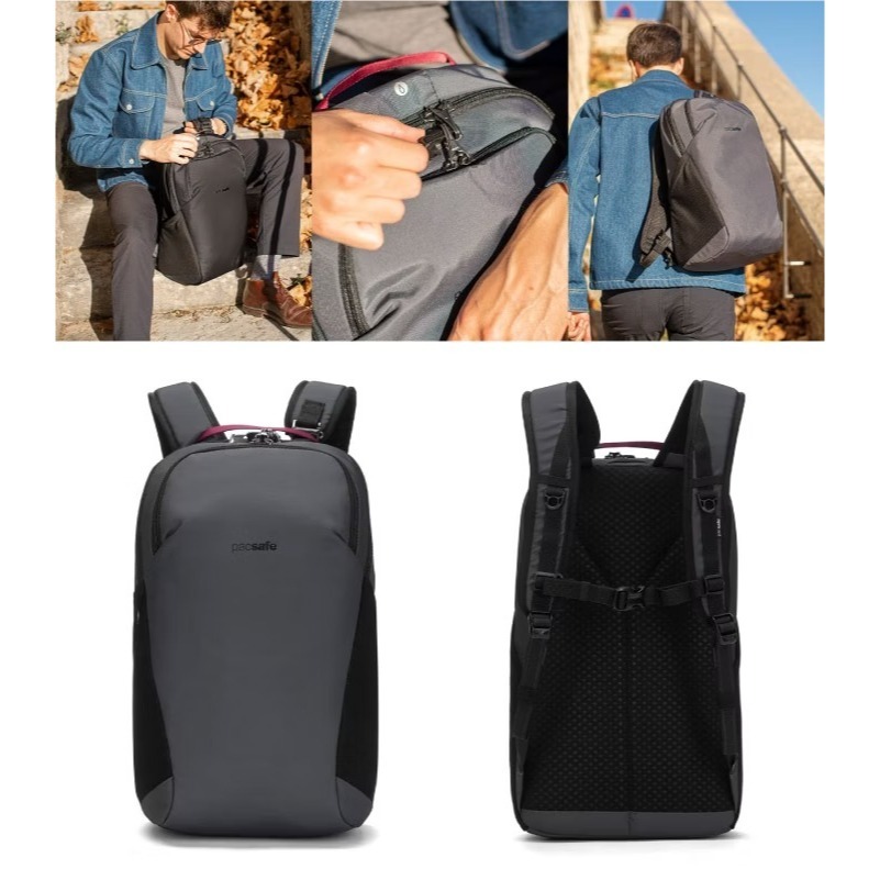 【Pacsafe】活動》防盜休閒背包 Vibe 20L 13吋筆電 防搶防偷 電腦背包 書包 登山背包 60291144-細節圖2