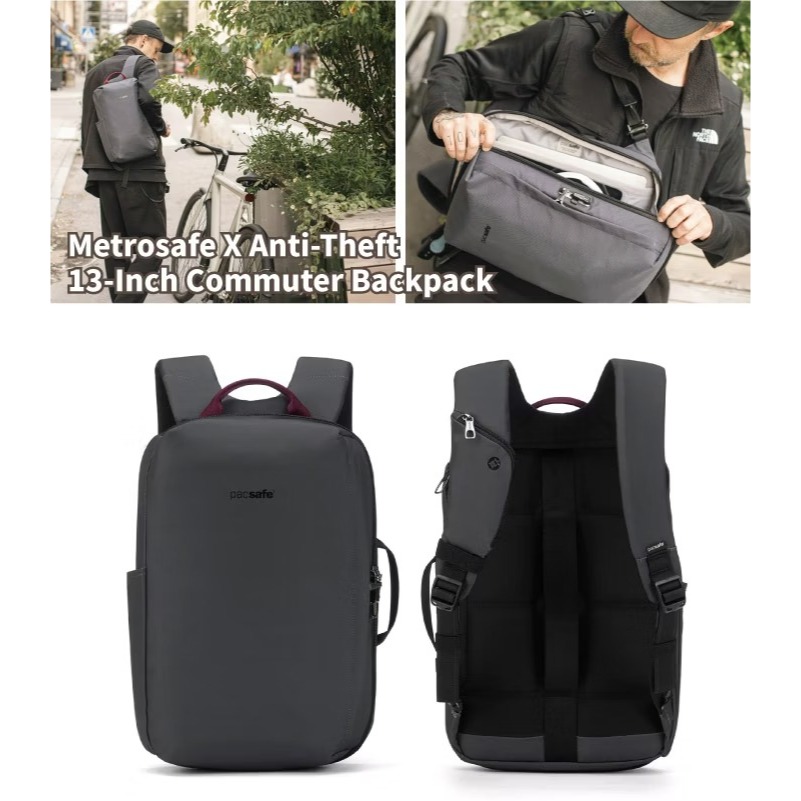 【Pacsafe】送》防盜電腦背包 11L 13吋筆電 Metrosafe X 防偷防搶 書包 公事包 30665144-細節圖2