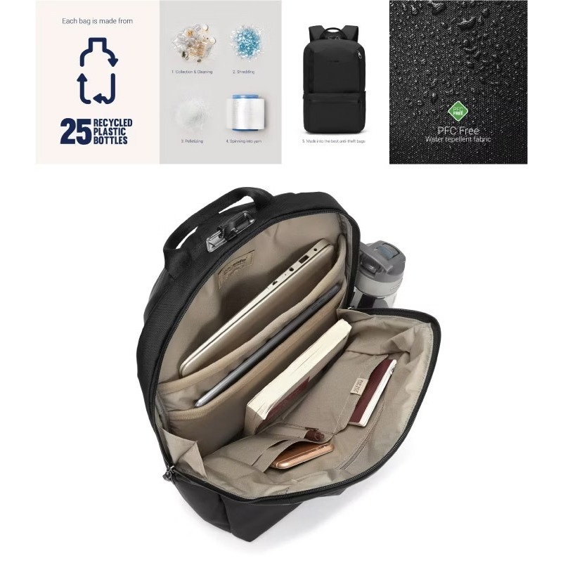 【Pacsafe】活動》防盜休閒背包 20L 15吋筆電 Metrosafe X 電腦背包 防偷書包 30640100-細節圖11