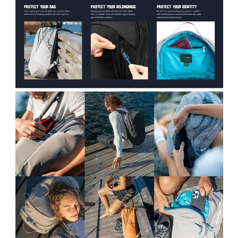 【澳洲 Pacsafe】送》徒步旅行防盜 登山背包 25L 16吋筆電 書包 防偷休閒背包 電腦背包 41101138-細節圖9