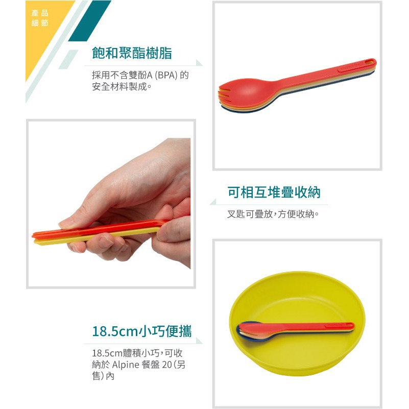 【日本 mont-bell】4色》輕便易攜二合一 餐叉匙 叉子 湯匙 餐具 不含BPA 登山露營旅行 1124957-細節圖4