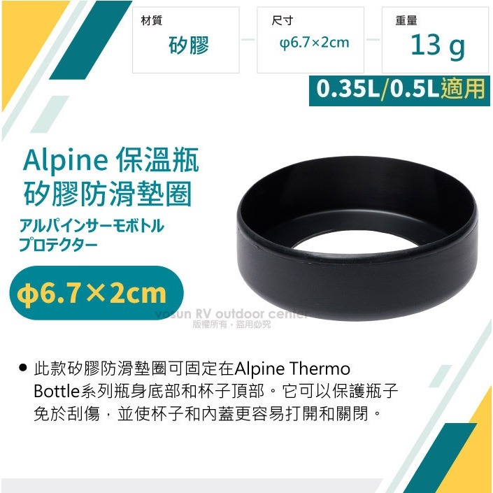 【日本 mont-bell】2種尺寸》保溫瓶 矽膠防滑套 Alpine Thermo 保護墊 1134177 11341-細節圖2