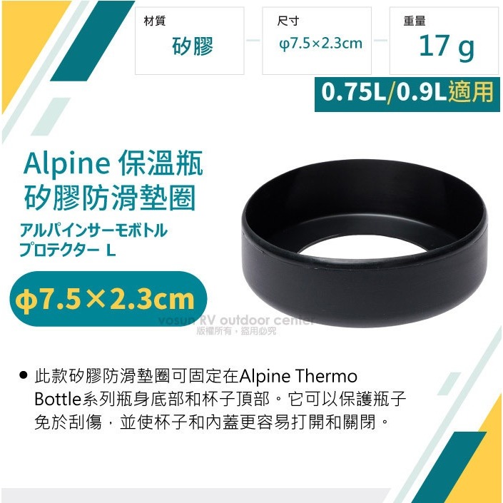 【日本 mont-bell】2種尺寸》保溫瓶 矽膠防滑套 Alpine Thermo 保護墊 1134177 11341-細節圖3