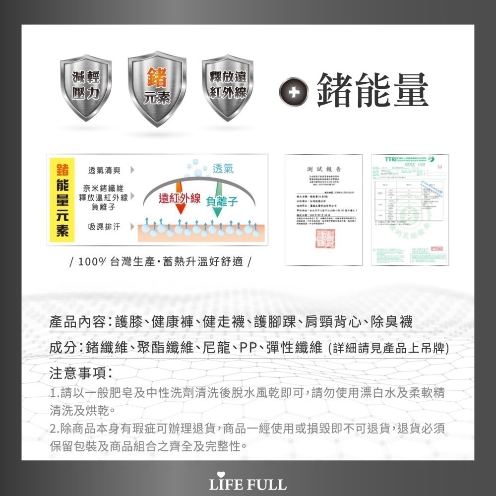 【麗馥生醫】鍺能量護膝 1雙 穩定支撐 透氣防滑 不悶熱-細節圖8