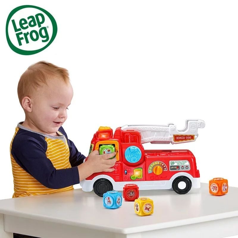 美國 跳跳蛙 LeapFrog 翻滾積木消防車-細節圖3