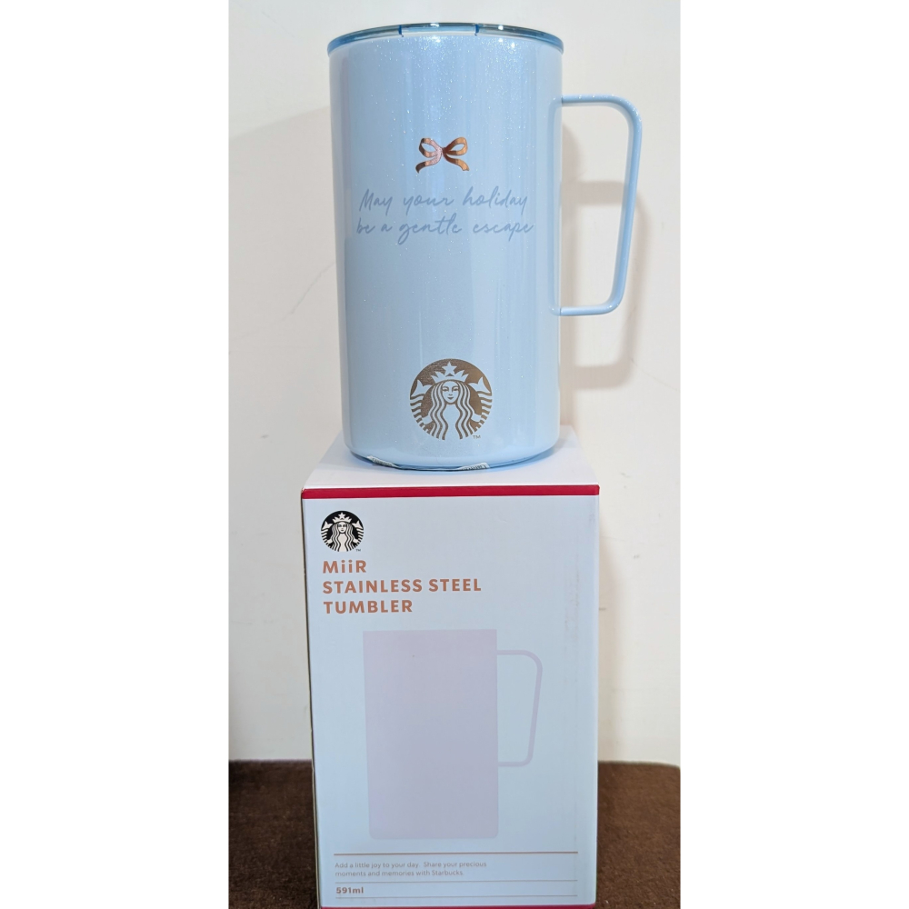 韓國代購 星巴克 蝴蝶結不鏽鋼提把杯 591ml starbucks-細節圖3