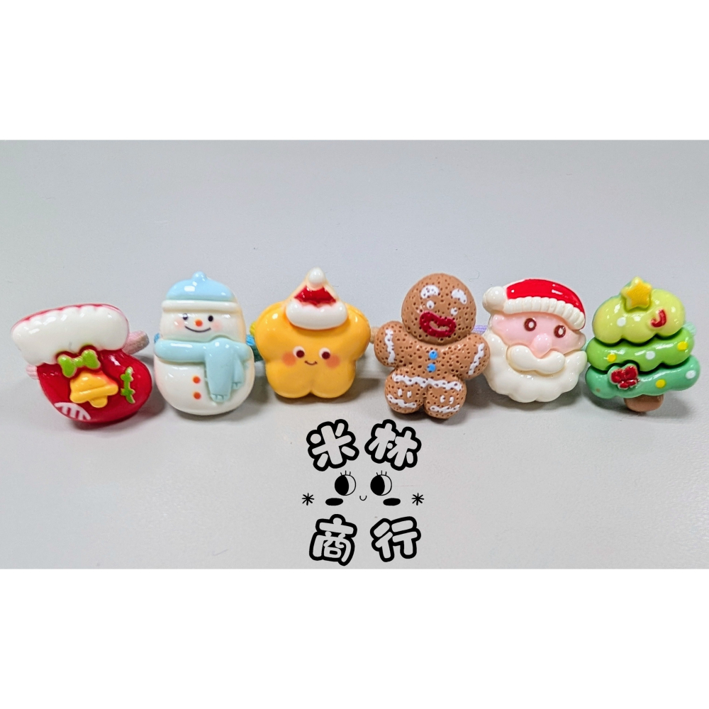 聖誕髮圈 兒童小髮圈 頭飾 薑餅人 聖誕老人  ♫米林商行♬-細節圖2