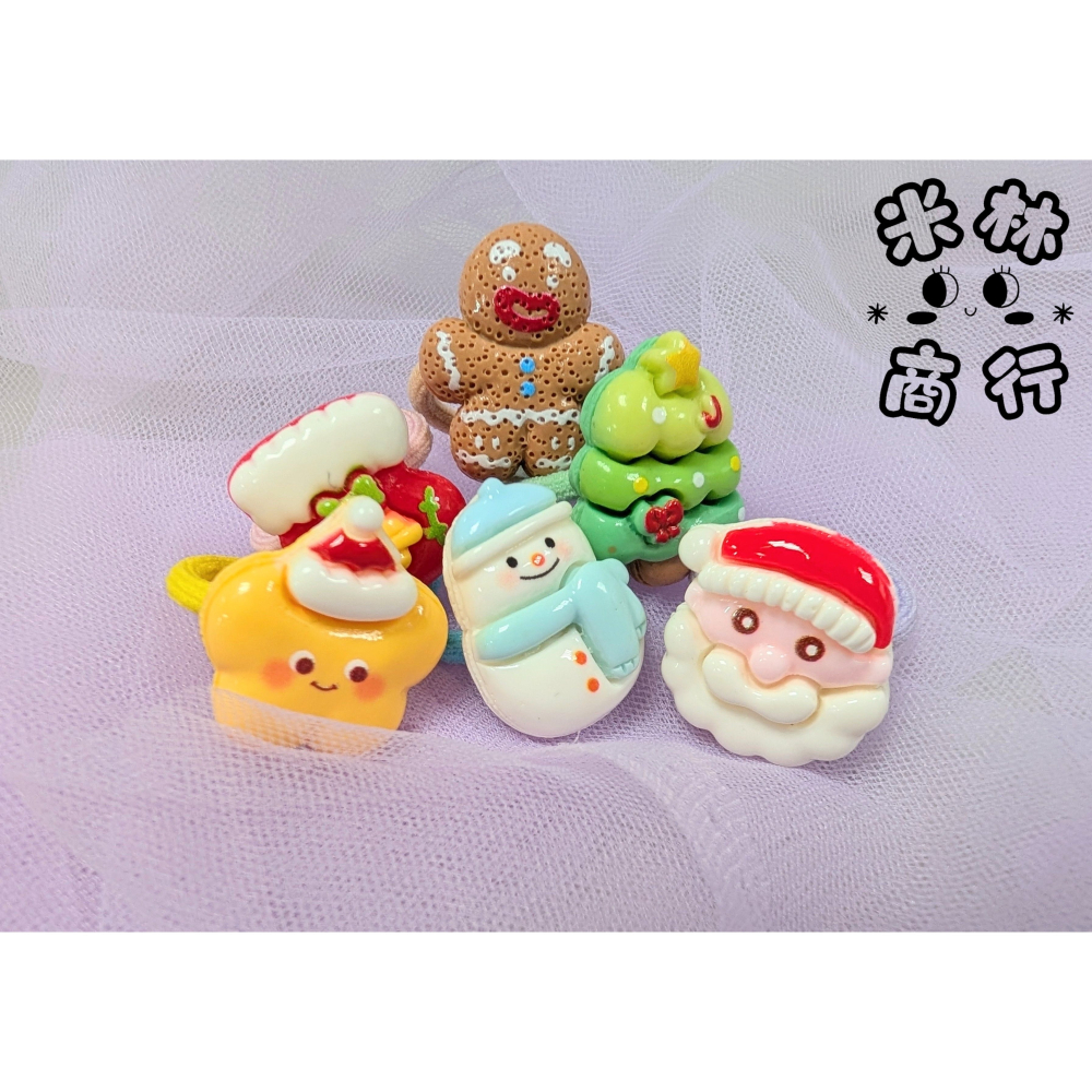 聖誕髮圈 兒童小髮圈 頭飾 薑餅人 聖誕老人  ♫米林商行♬-細節圖3