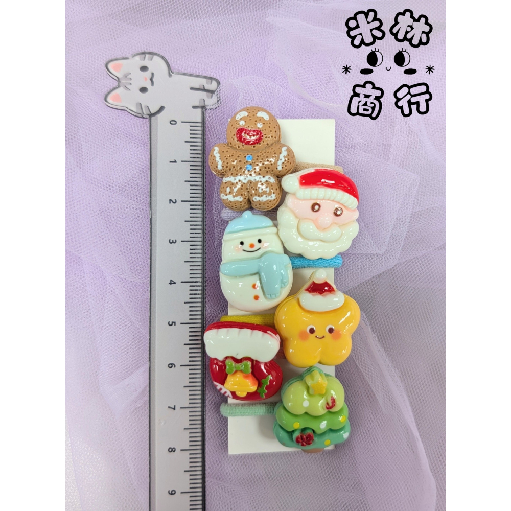 聖誕髮圈 兒童小髮圈 頭飾 薑餅人 聖誕老人  ♫米林商行♬-細節圖4