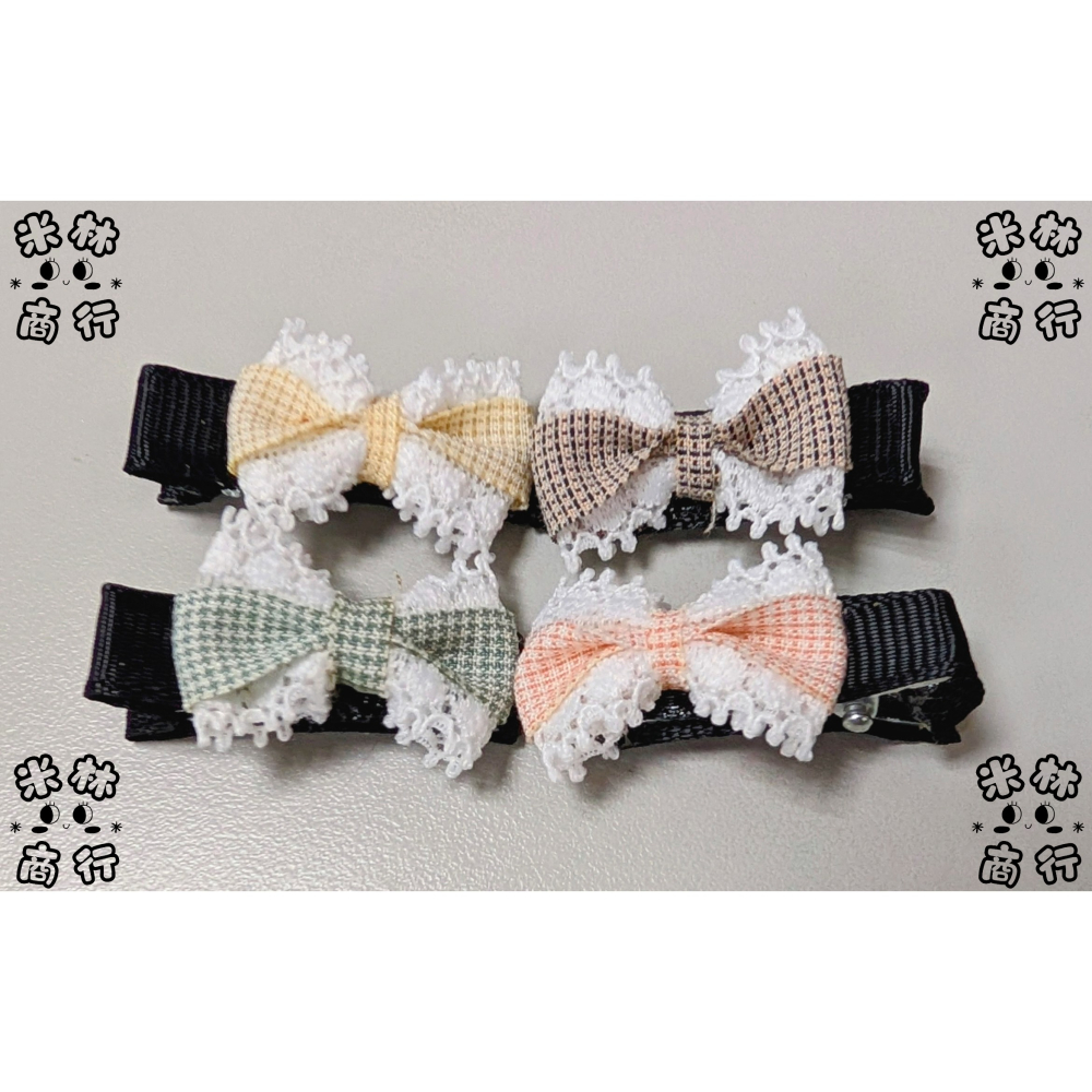 蕾絲花邊蝴蝶結 氣質髮夾 兒童髮夾 汗毛夾 頭飾 ♫米林商行♬-細節圖2