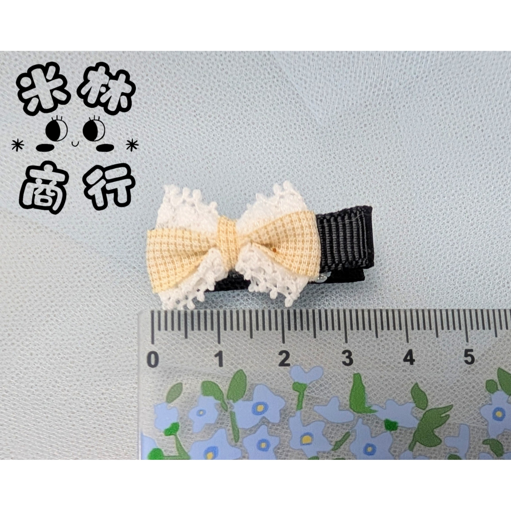 蕾絲花邊蝴蝶結 氣質髮夾 兒童髮夾 汗毛夾 頭飾 ♫米林商行♬-細節圖3
