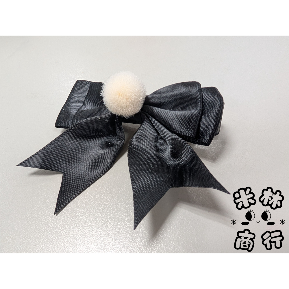 蝴蝶結毛球髮夾 汗毛夾 氣質 兒童髮夾 頭飾 2入 ♫米林商行♬-細節圖3