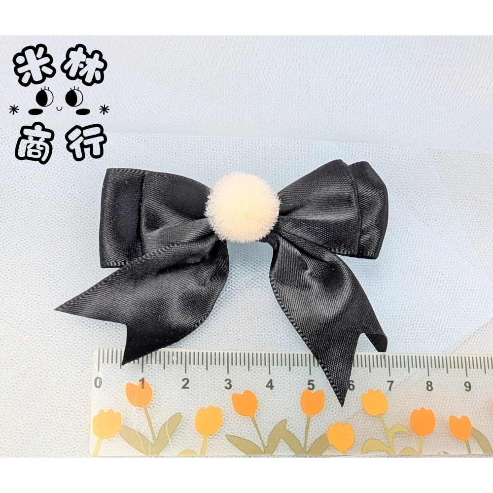 蝴蝶結毛球髮夾 汗毛夾 氣質 兒童髮夾 頭飾 2入 ♫米林商行♬-細節圖4