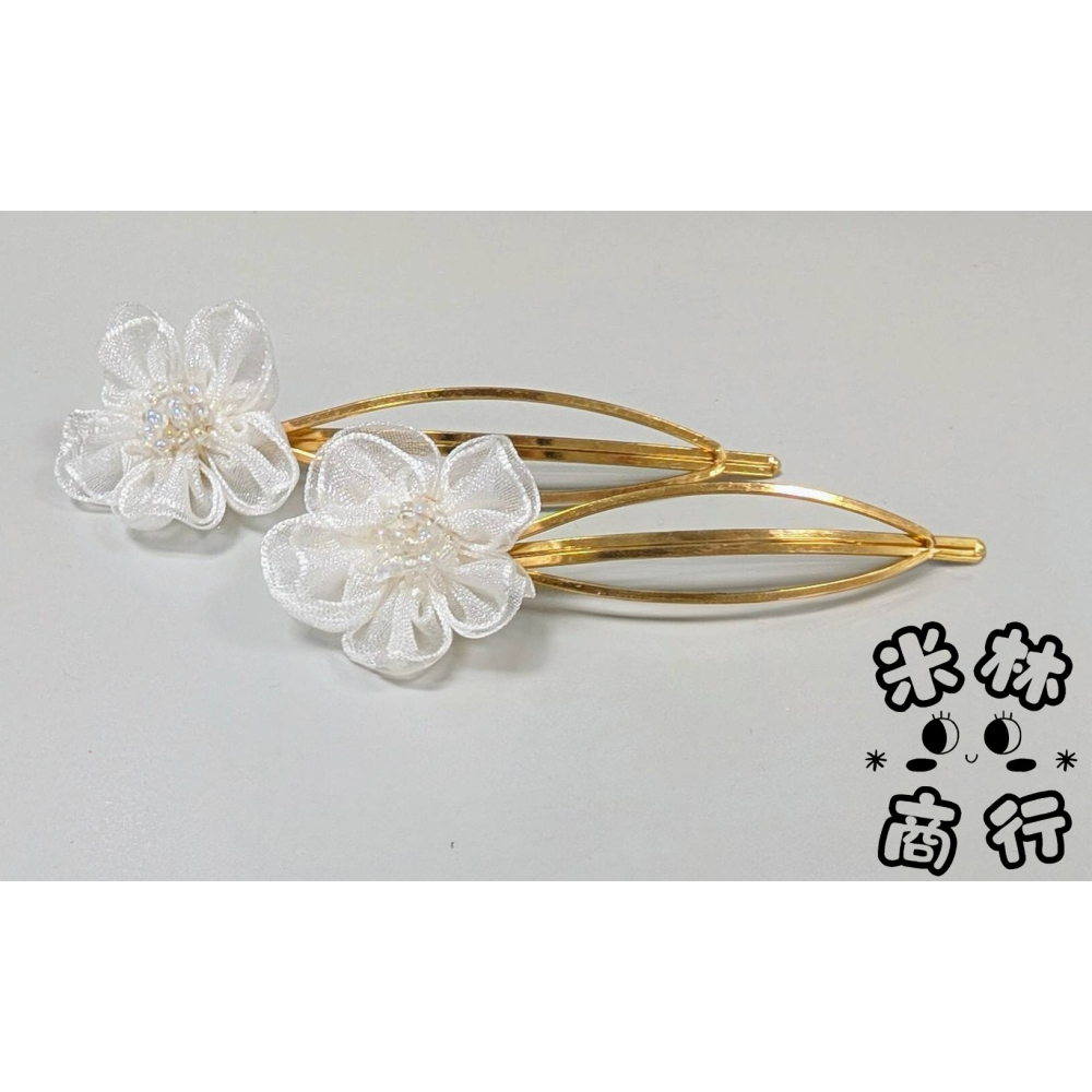 小白花 髮夾 汗毛夾 頭飾 氣質髮飾 ♫米林商行♬-細節圖2