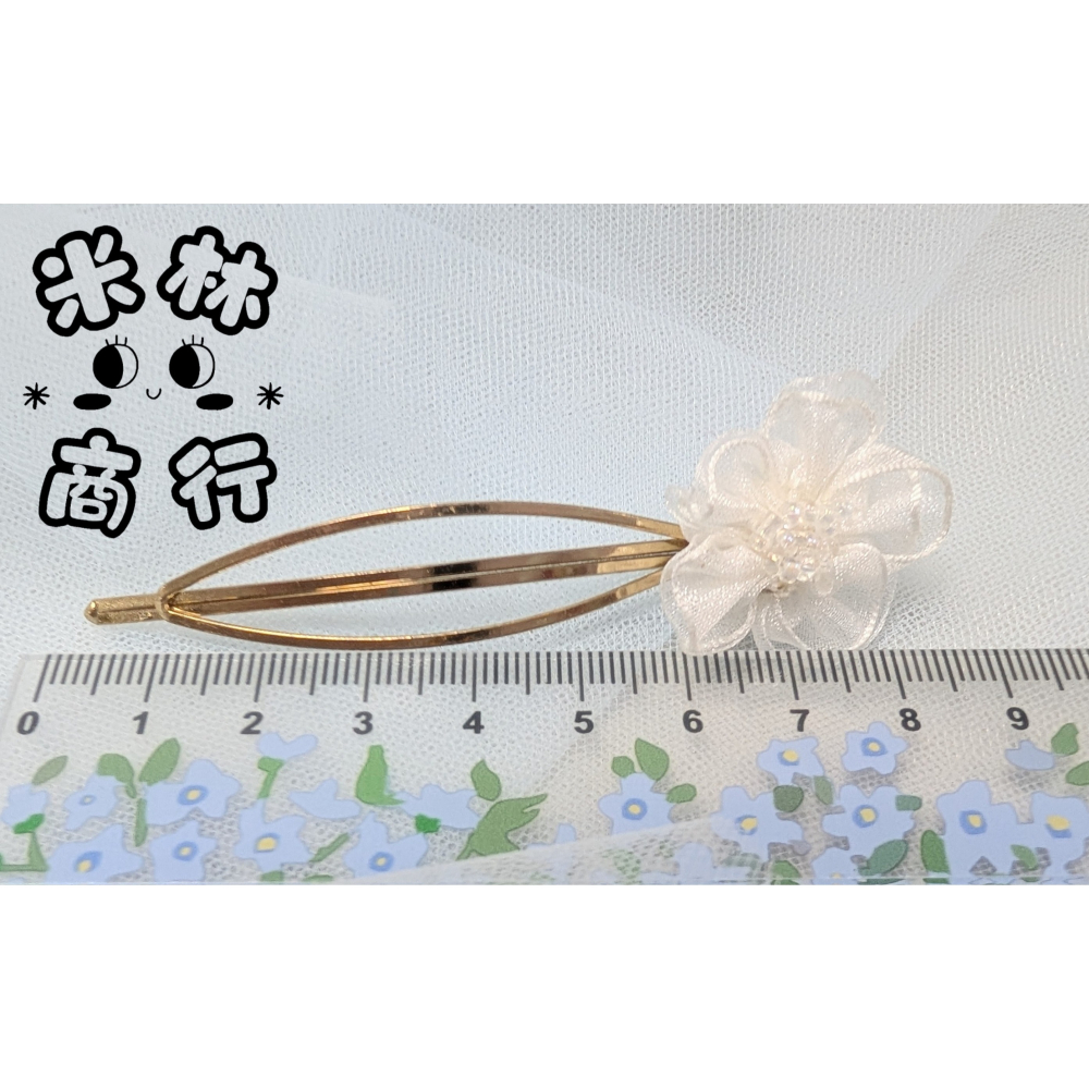 小白花 髮夾 汗毛夾 頭飾 氣質髮飾 ♫米林商行♬-細節圖3