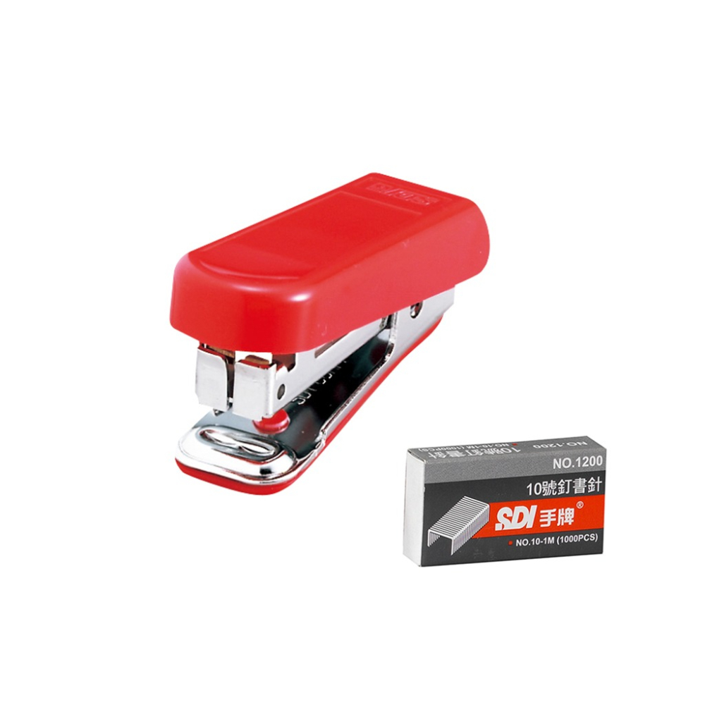 【本丸子文具小舖】手牌 1110CA迷你輕巧型訂書機 (附針) 小釘書機 釘書機-細節圖3