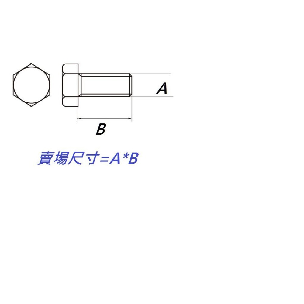 ✪金師父✪白鐵外六角螺絲 M8*長12mm~70mm 不銹鋼六角頭機械牙螺絲 P1.25-細節圖2