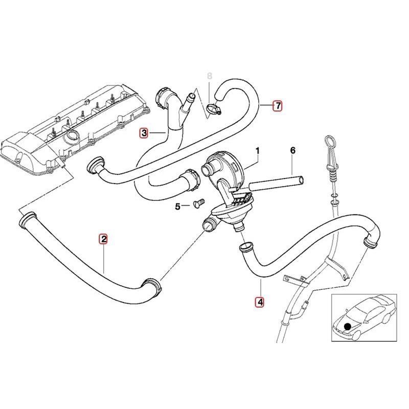 [BW汽材] BMW E46 E39 E38 X5/E53 E60 E66 M54 廢氣管 廢氣閥-機油尺 PVC 7號-細節圖2