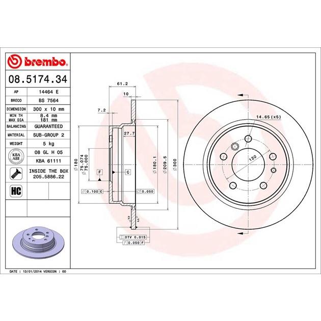 [BW汽材] BMW E34 Brembo  原廠煞車碟盤 後盤 一組2片-細節圖3