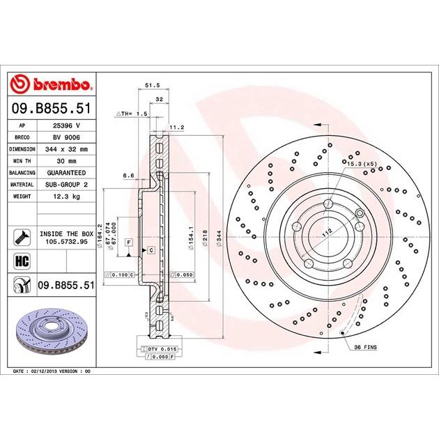 [BW汽材] BENZ W218 Brembo  打洞 原廠煞車碟盤 前盤 一組2片-細節圖3