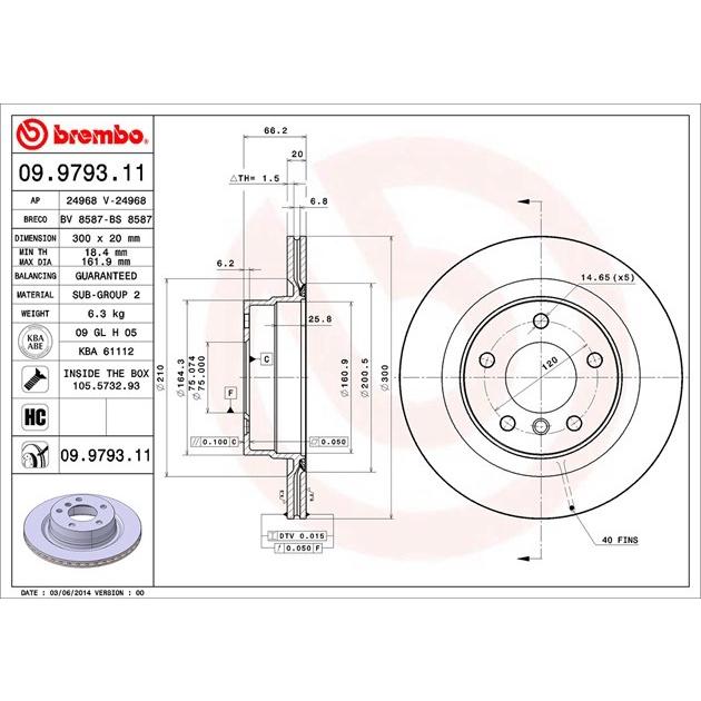 [BW汽材] BMW E87 E90 F20 F30 F80 F82 Brembo  原廠煞車碟盤 後盤 一組2片-細節圖3