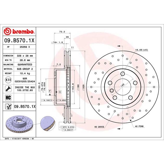 [BW汽材] BMW F25 F26 Brembo XTRA 原廠煞車碟盤 前盤 一組2片-細節圖3