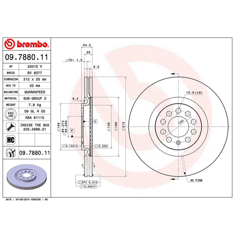 [BW汽材] AUDI 奧迪 TT VW 福斯 POLO Brembo 原廠煞車碟盤 前盤 一組2片-細節圖3