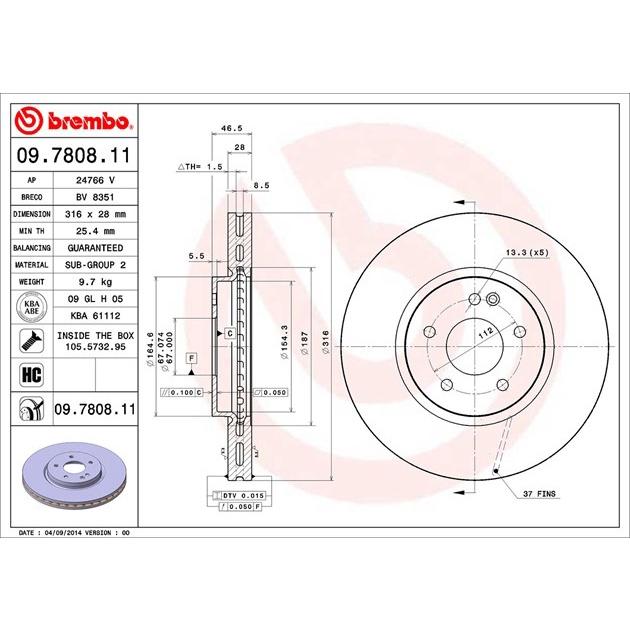 [BW汽材] BENZ W210 Brembo  原廠煞車碟盤 前盤 一組2片-細節圖3