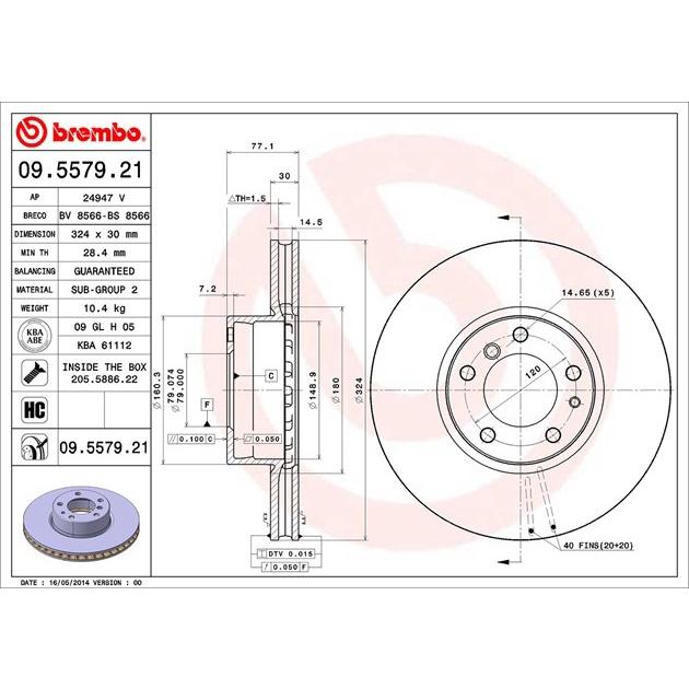 [BW汽材] BMW E38 Brembo  原廠煞車碟盤 前盤 一組2片-細節圖3