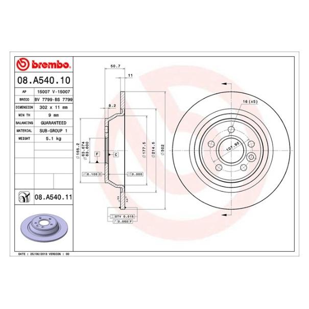 [BW汽材] 福特 FORD FIESTA 258面 Brembo 原廠煞車碟盤 前盤 一組2片-細節圖2