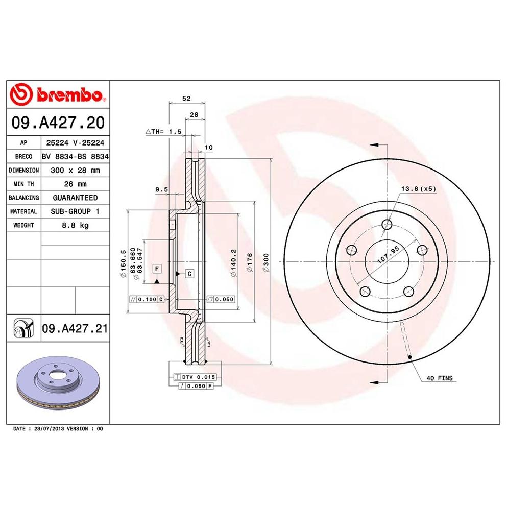 [BW汽材] 福特 FORD MONDEO 1.8 TDC 300面 Brembo  原廠煞車碟盤 前盤 一組2片-細節圖2