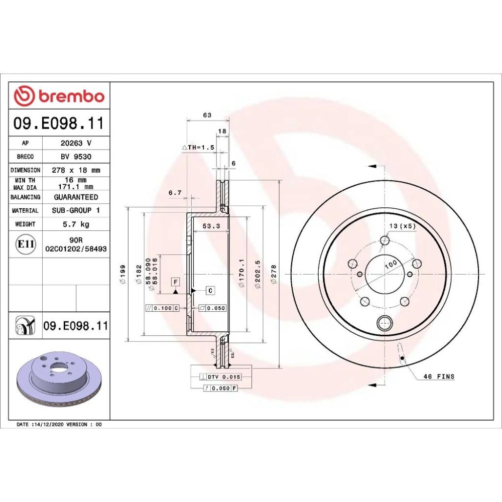 [BW汽材] SUBARU速霸陸 FORESTER森林人 BREMBO 後煞車碟盤-細節圖2