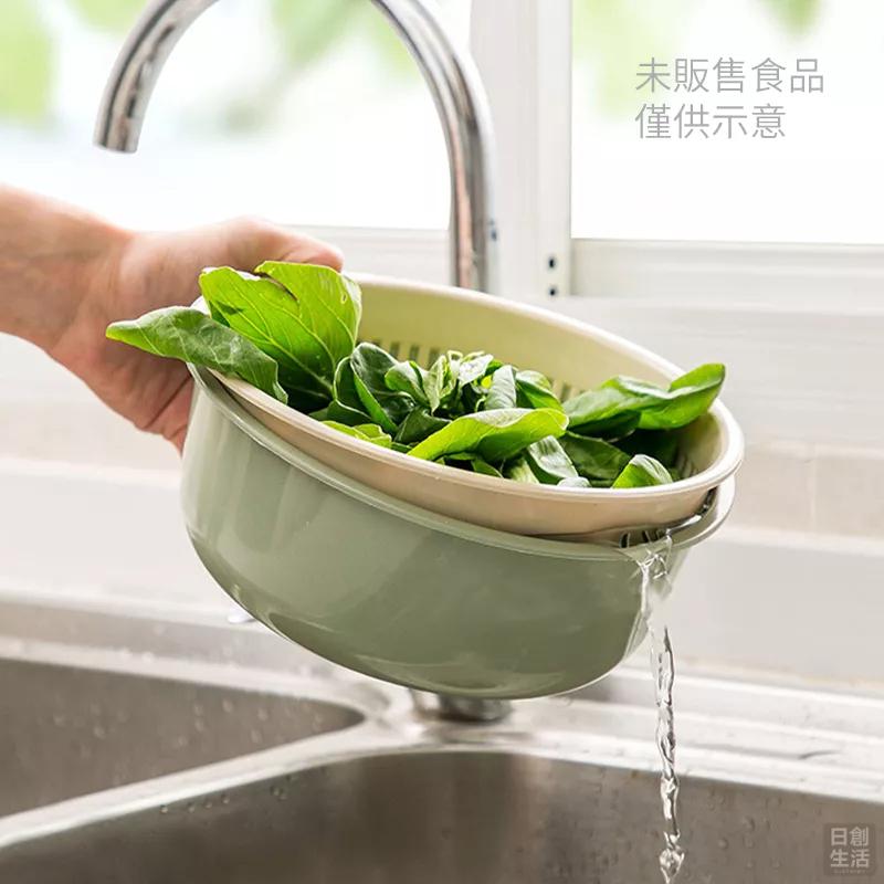 蔬果洗菜 瀝水籃 洗菜籃 洗菜盆 水果籃 收納籃 水果盆 瀝水盆 濾水籃 蔬果盆 日創生活-細節圖4