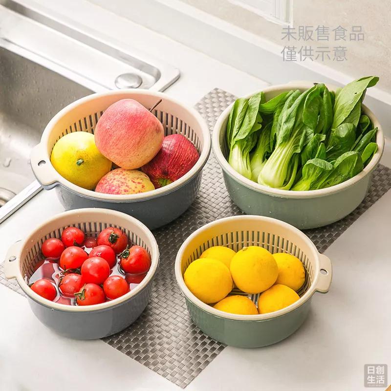 蔬果洗菜 瀝水籃 洗菜籃 洗菜盆 水果籃 收納籃 水果盆 瀝水盆 濾水籃 蔬果盆 日創生活-細節圖5